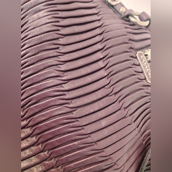 Purple Coach Shoulder Crossbody Bag With Matching Wallet - Picture 6 of 9